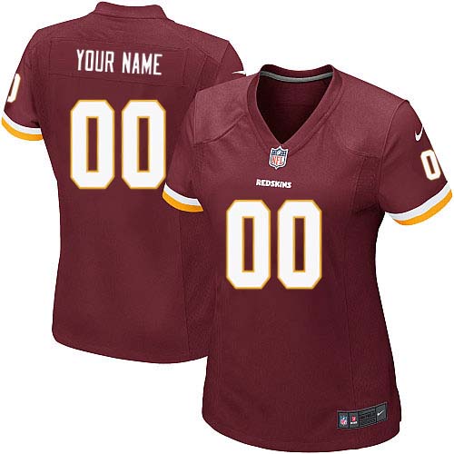 Nike Washington Redskins Customized Burgundy Red Stitched Women's NFL Jersey